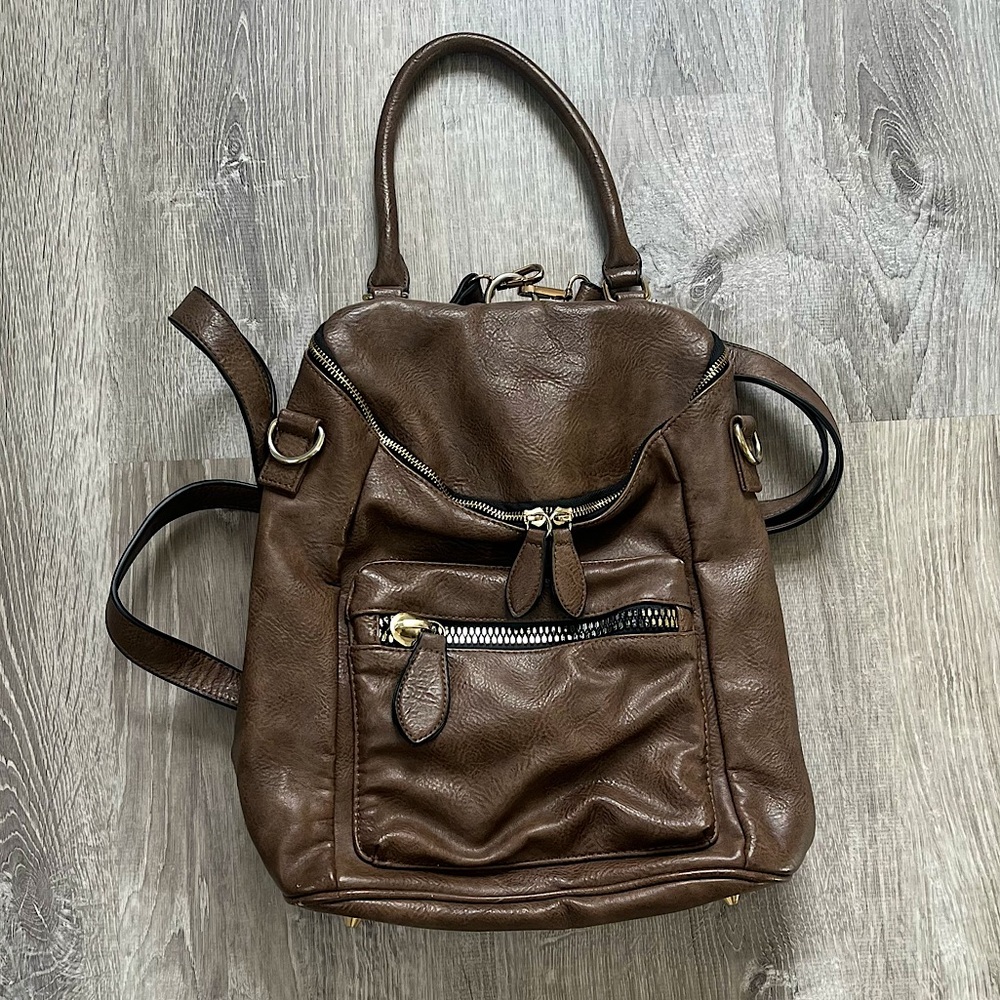 Brown Leather Backpack